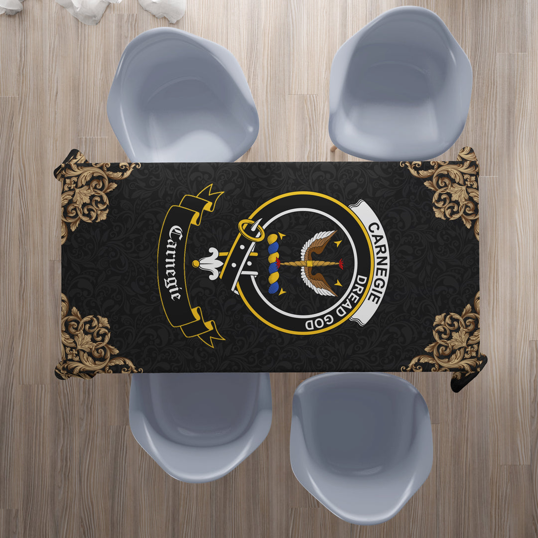 Carnegie Crest Tablecloth - Black Style