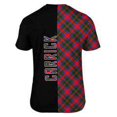 Carrick District Tartan T-Shirt Half of Me - Cross Style