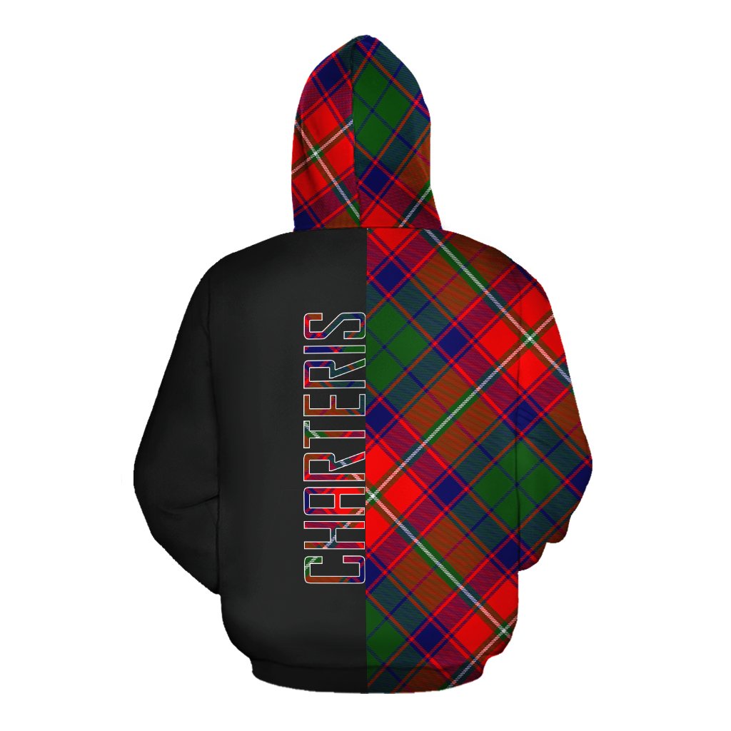 Charteris Tartan Hoodie Half of Me - Cross Style