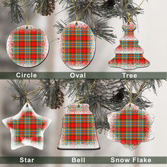 Chattan Tartan Christmas Ceramic Ornament - Snow Style