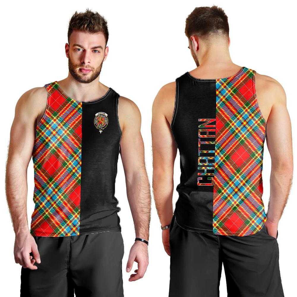 Chattan Tartan Crest Men's Tank Top - Cross Style