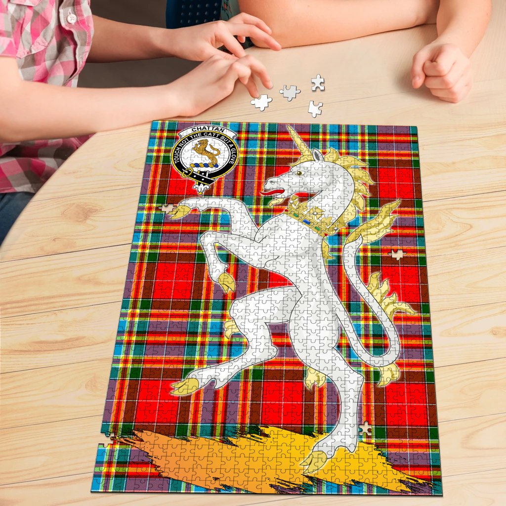 Chattan Tartan Crest Unicorn Scotland Jigsaw Puzzles