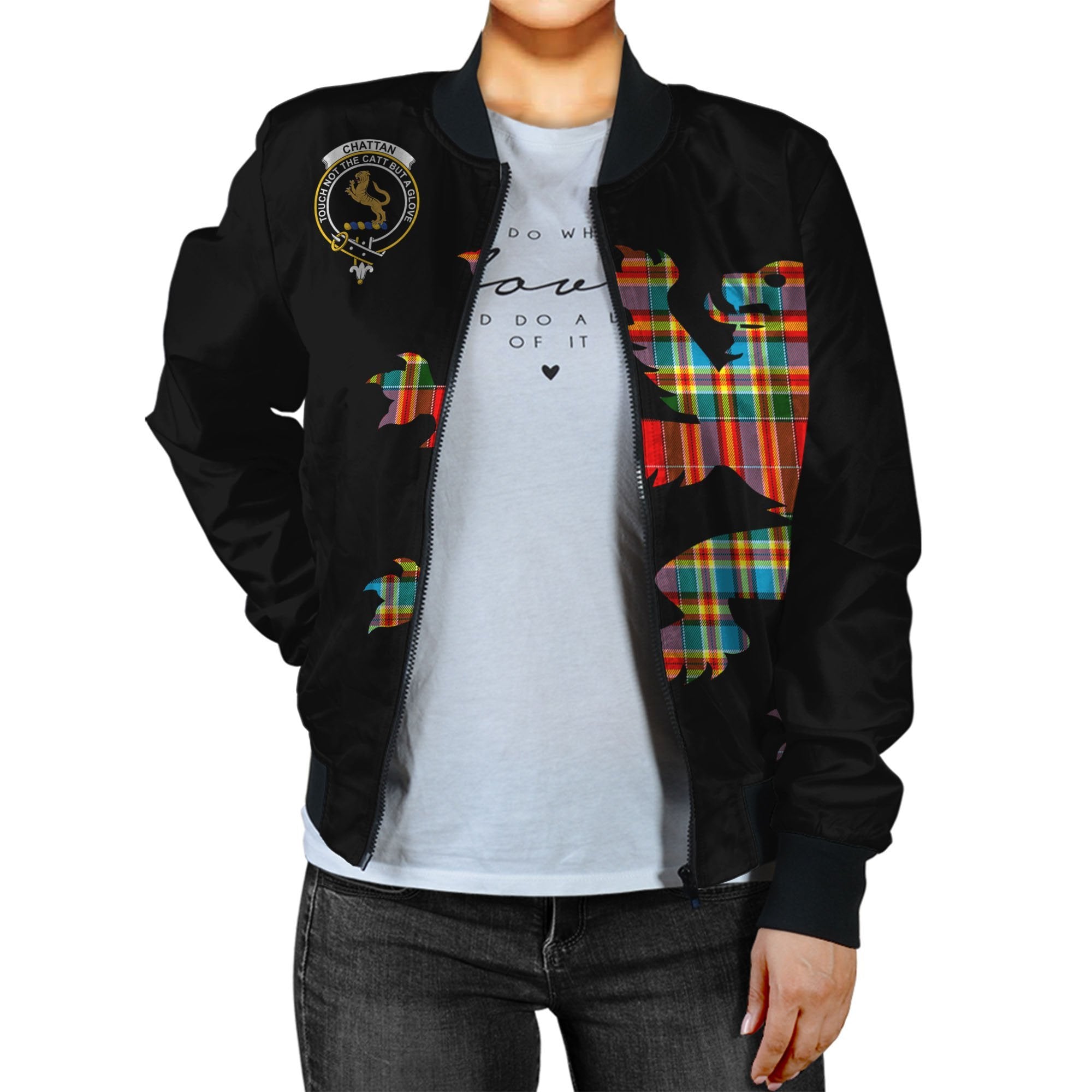 Chattan Tartan Bomber Jacket Lion & Thistle