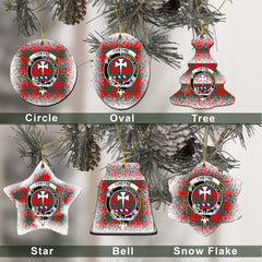 Cheyne Tartan Christmas Ceramic Ornament - Snow Style