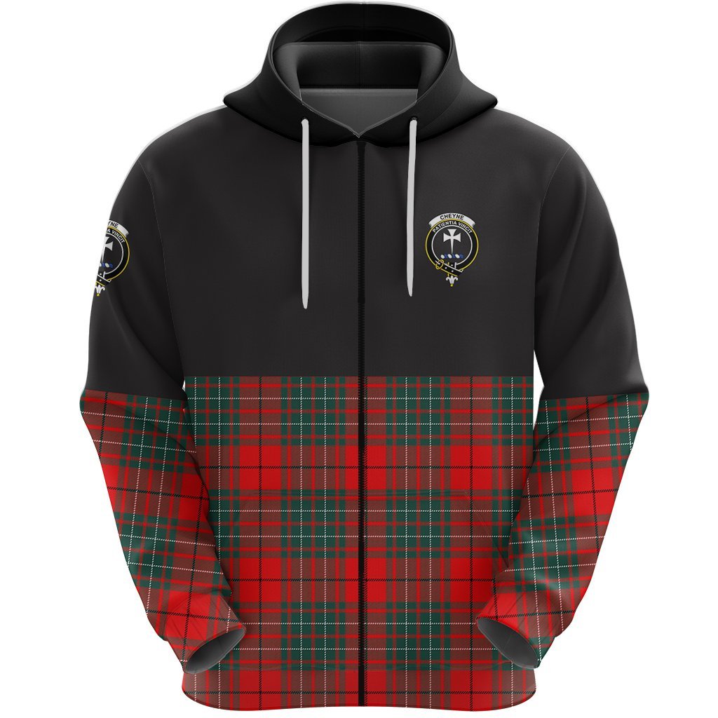 Cheyne Clan Half Of Tartan Zipper Hoodie