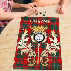 Cheyne Tartan Crest Thistle Jigsaw Puzzles