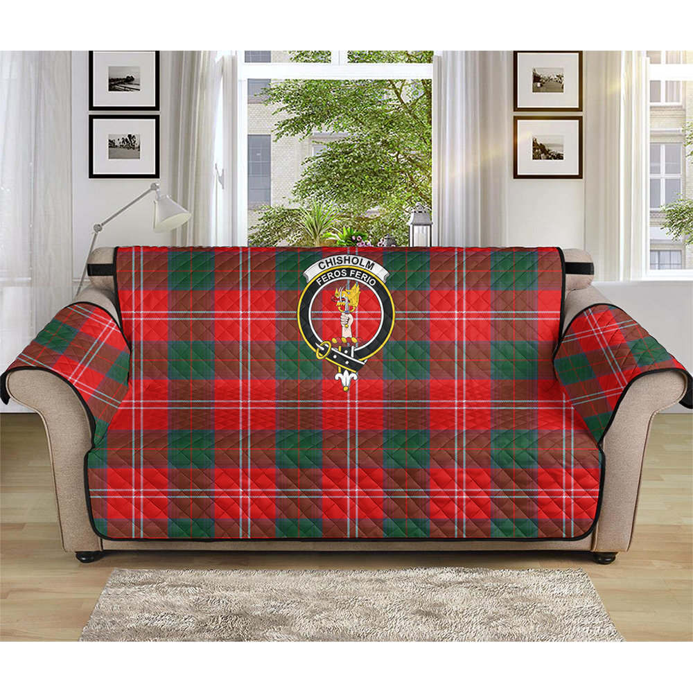 Chisholm Modern Tartan Crest Sofa Protector