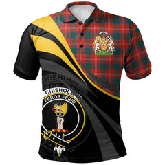 Chisholm Ancient Tartan Polo Shirt - Royal Coat Of Arms Style