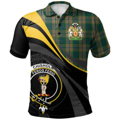 Chisholm Colonial Tartan Polo Shirt - Royal Coat Of Arms Style