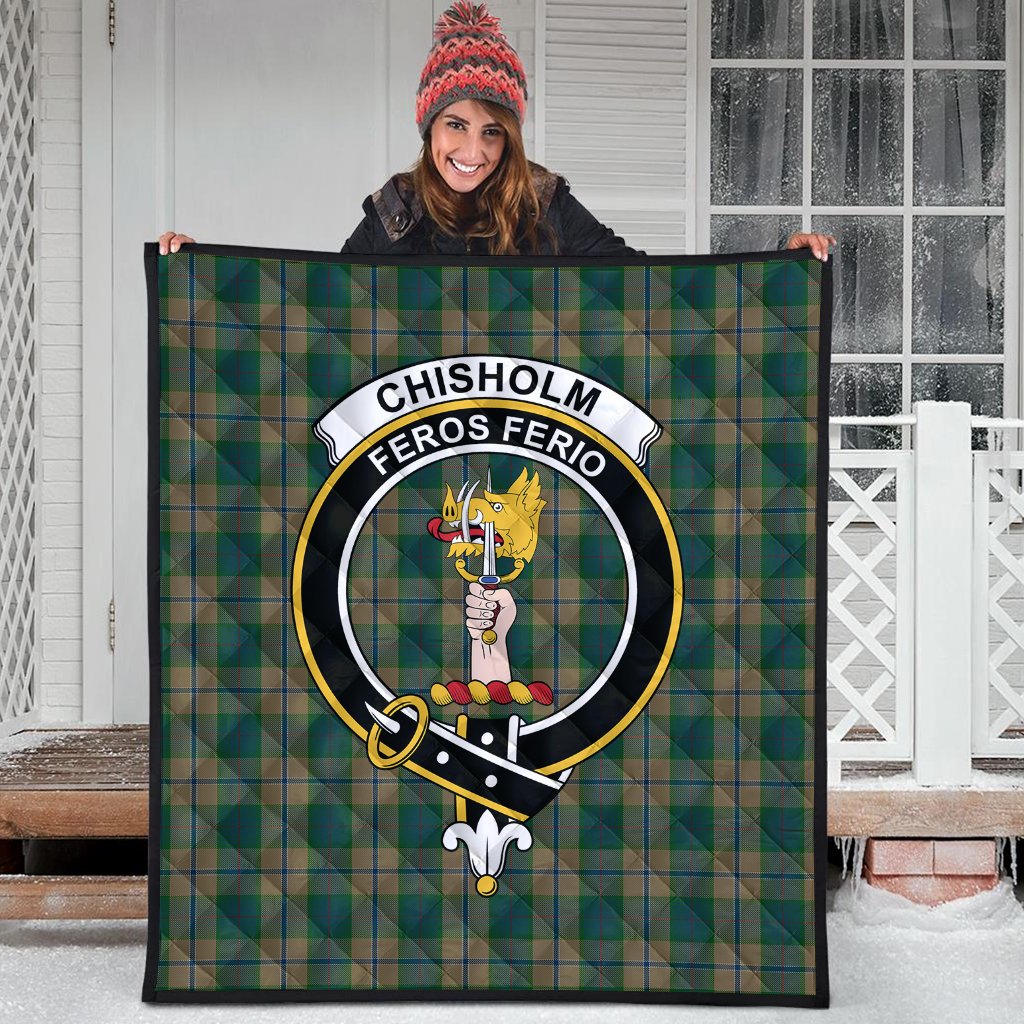 Chisholm Colonial Tartan Crest Quilt