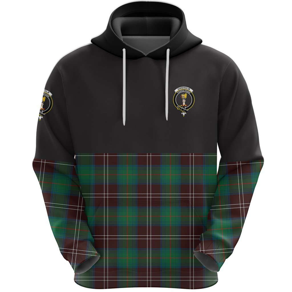 Chisholm Hunting Ancient Clan Half Of Tartan Hoodie