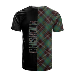 Chisholm Hunting Ancient Tartan T-Shirt Half of Me - Cross Style