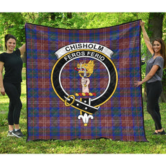 Chisholm Hunting Modern Tartan Crest Quilt