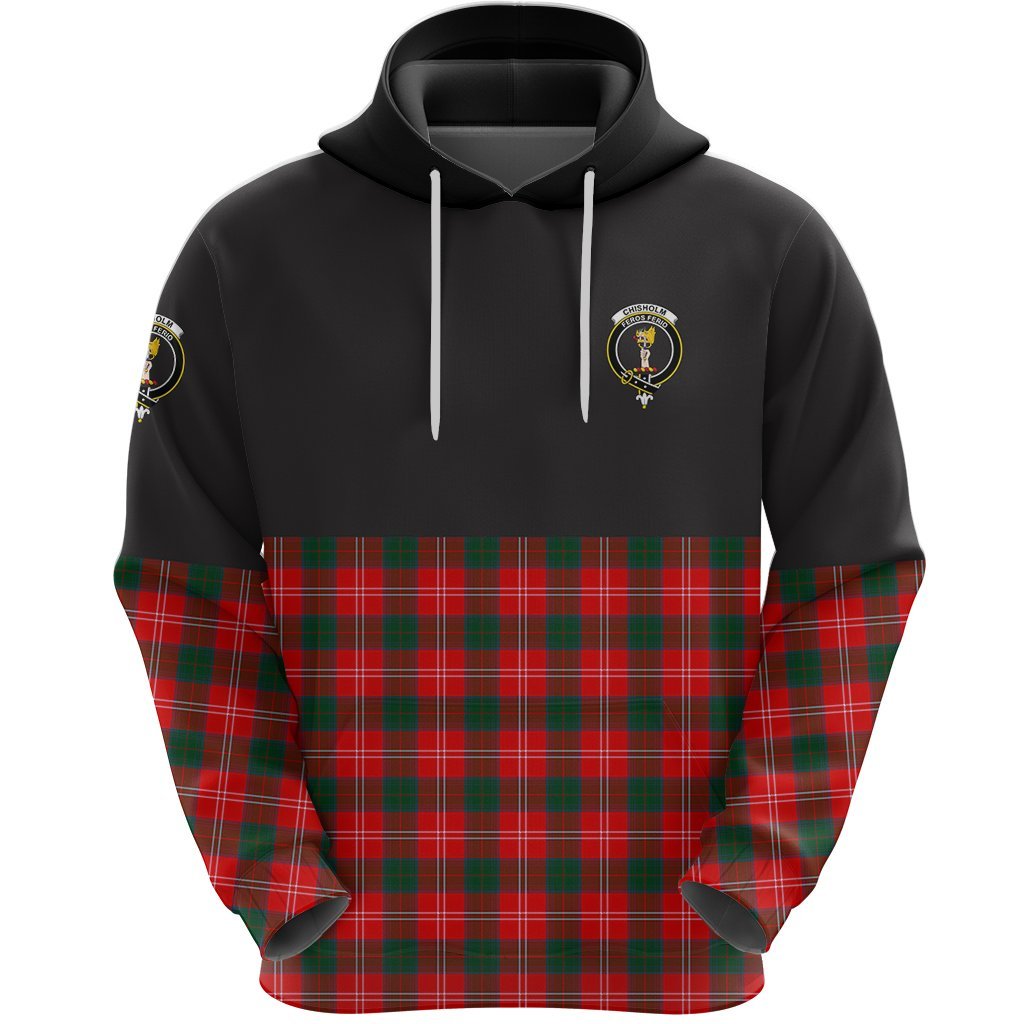 Chisholm Modern Clan Half Of Tartan Hoodie