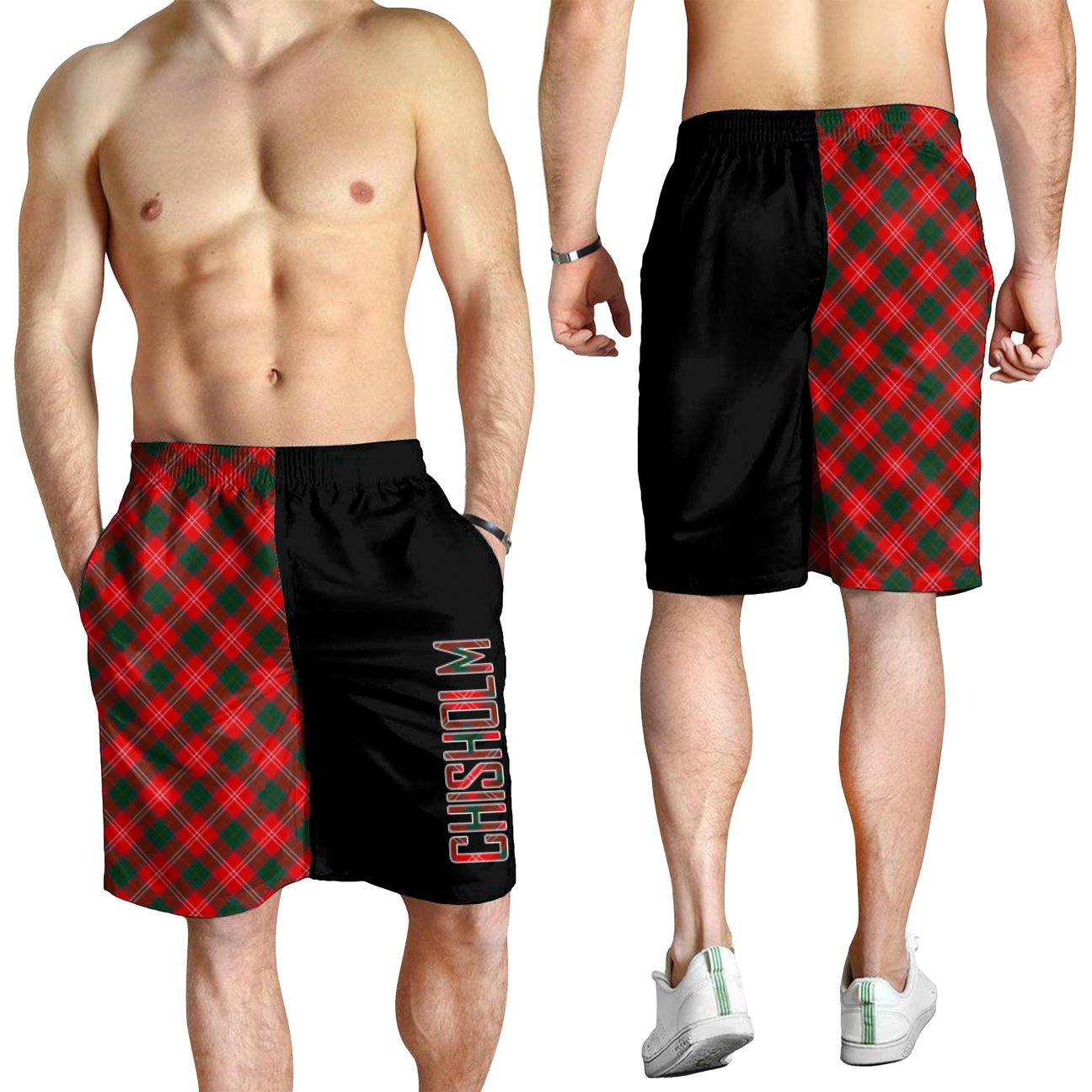 Chisholm Modern Tartan Crest Men's Short - Cross Style