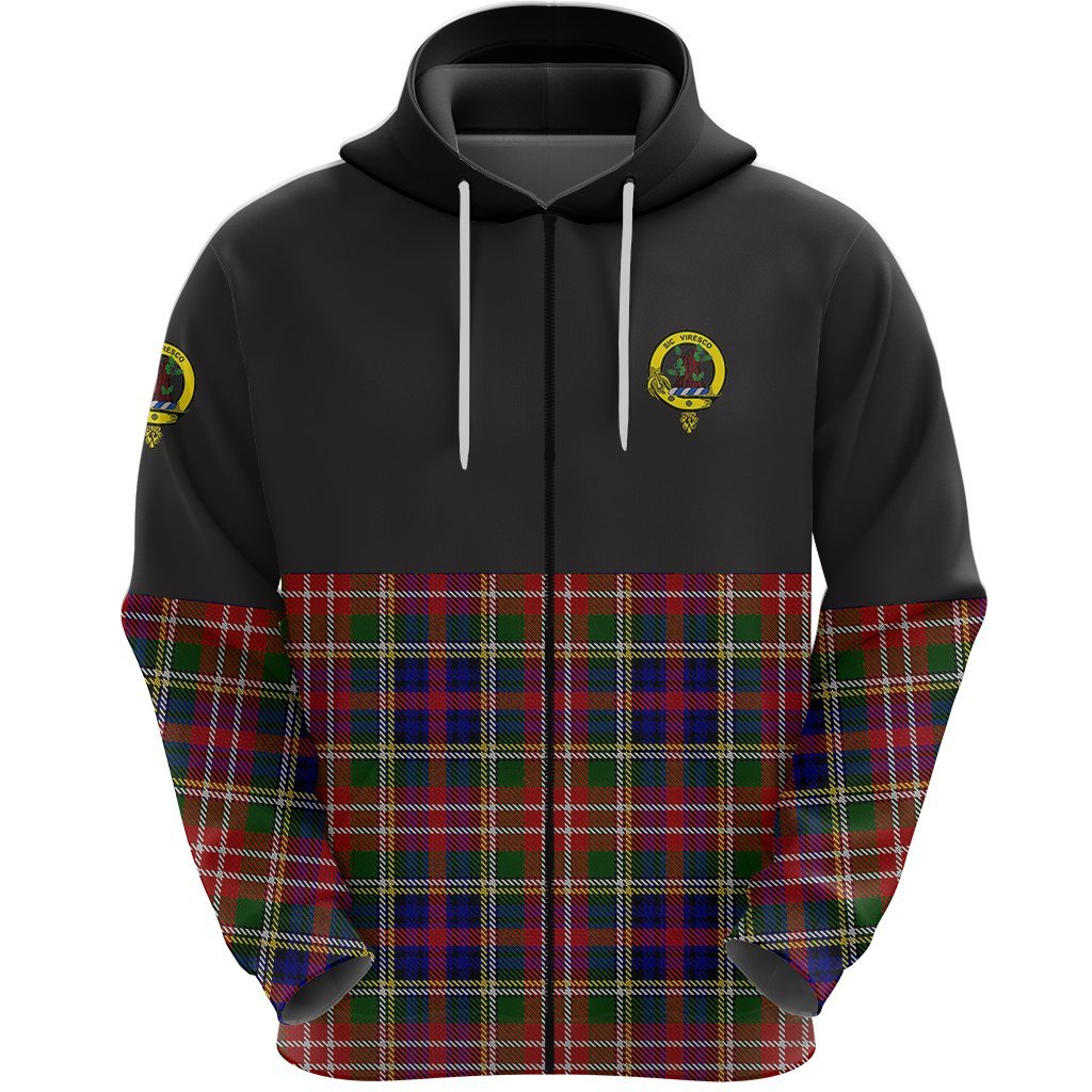 Christie Clan Half Of Tartan Zipper Hoodie