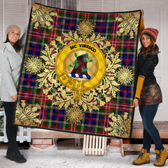 Christie Tartan Crest Premium Quilt - Gold Thistle Style