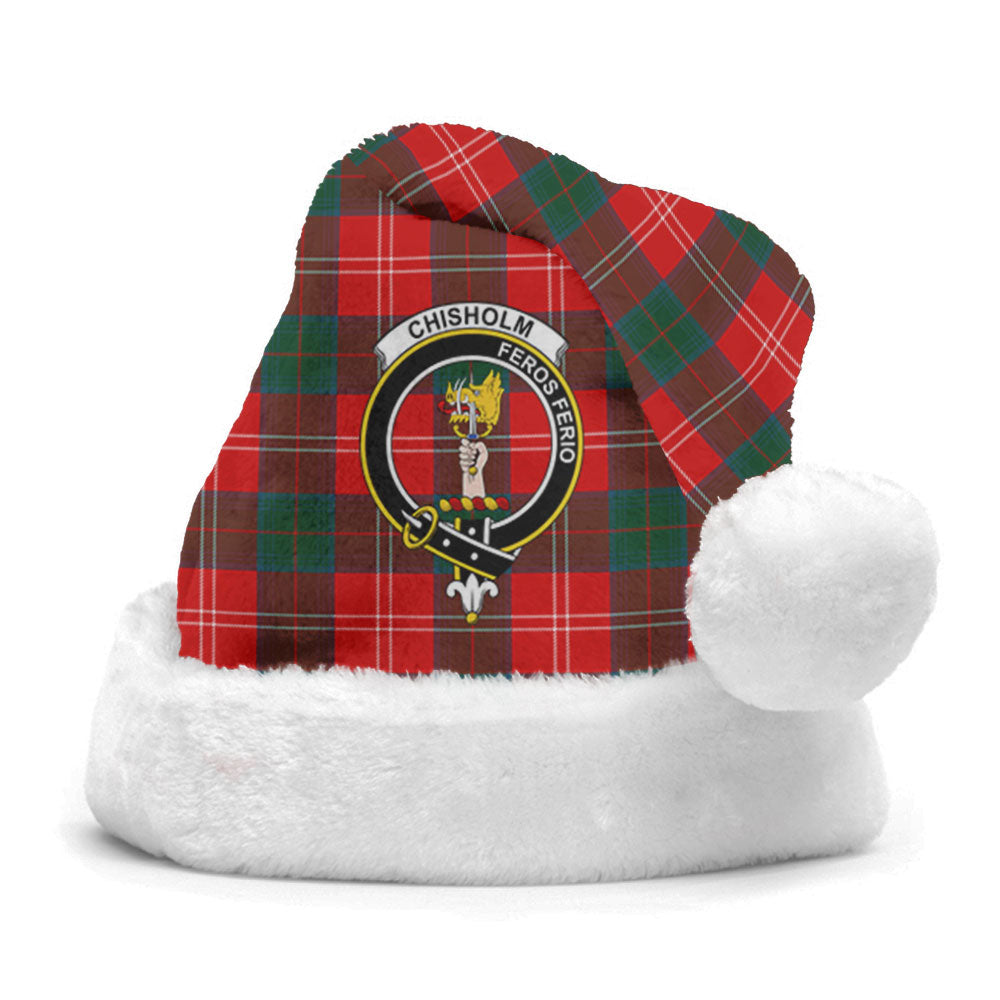 Chisholm Modern Tartan Crest Christmas Hat