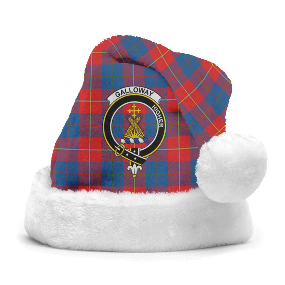 Galloway Red Tartan Crest Christmas Hat