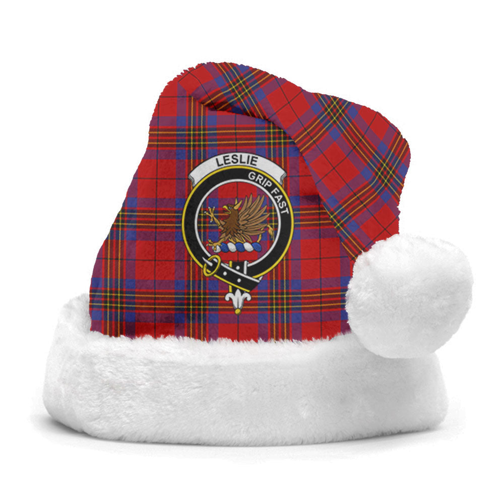 Leslie Modern Tartan Crest Christmas Hat