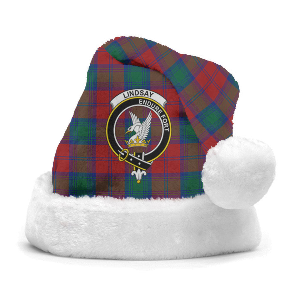 Lindsay Modern Tartan Crest Christmas Hat