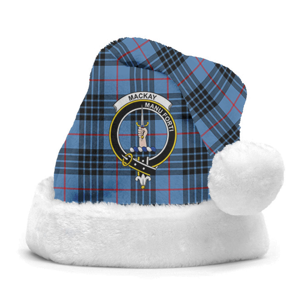 MacKay Blue Tartan Crest Christmas Hat