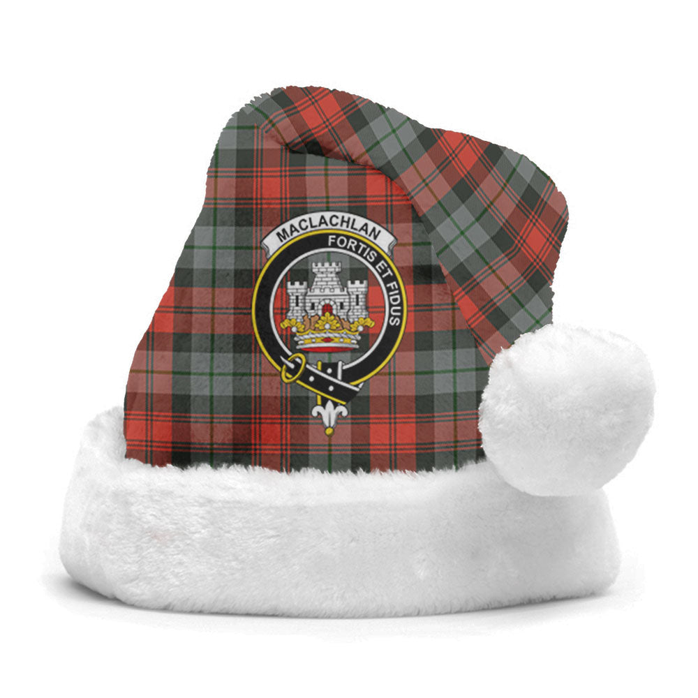 MacLachlan Weathered Tartan Crest Christmas Hat