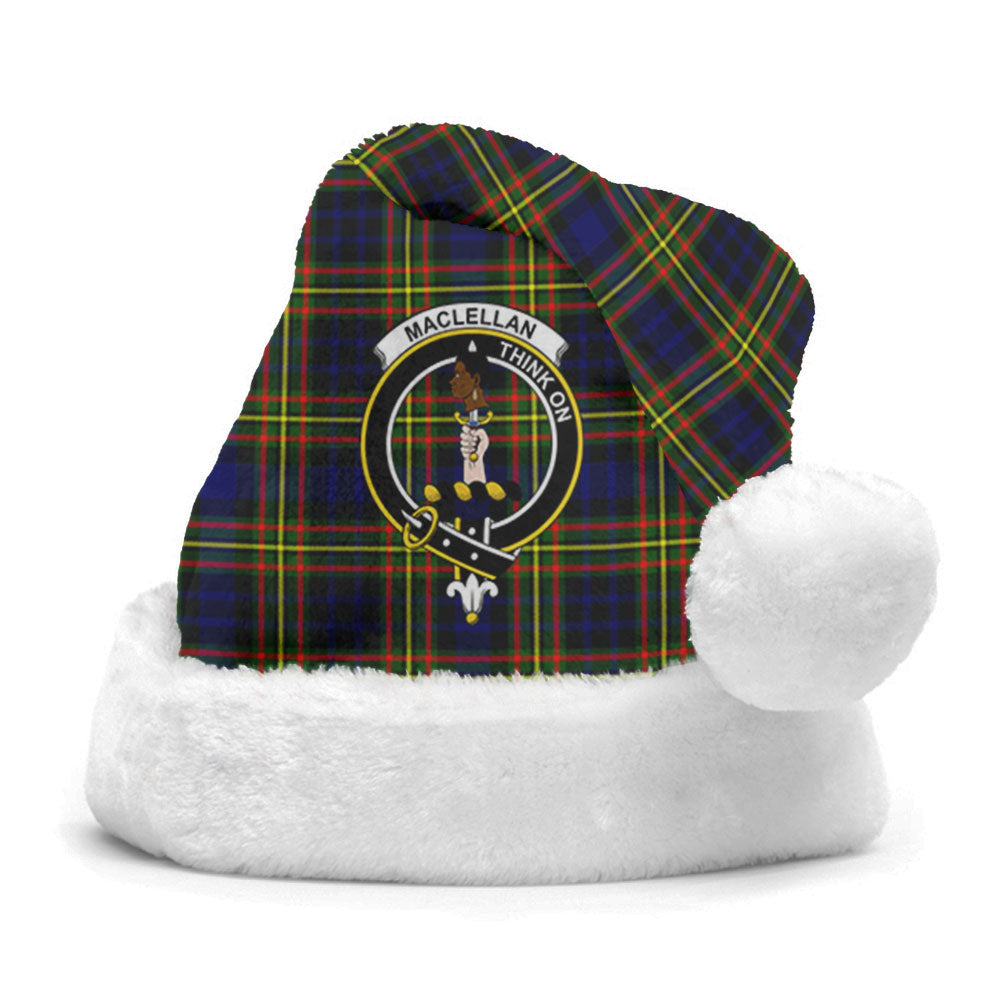 MacLellan Modern Tartan Crest Christmas Hat