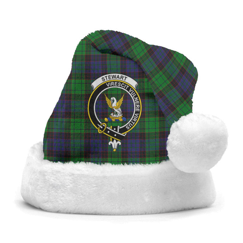 Stewart Old Modern Tartan Crest Christmas Hat