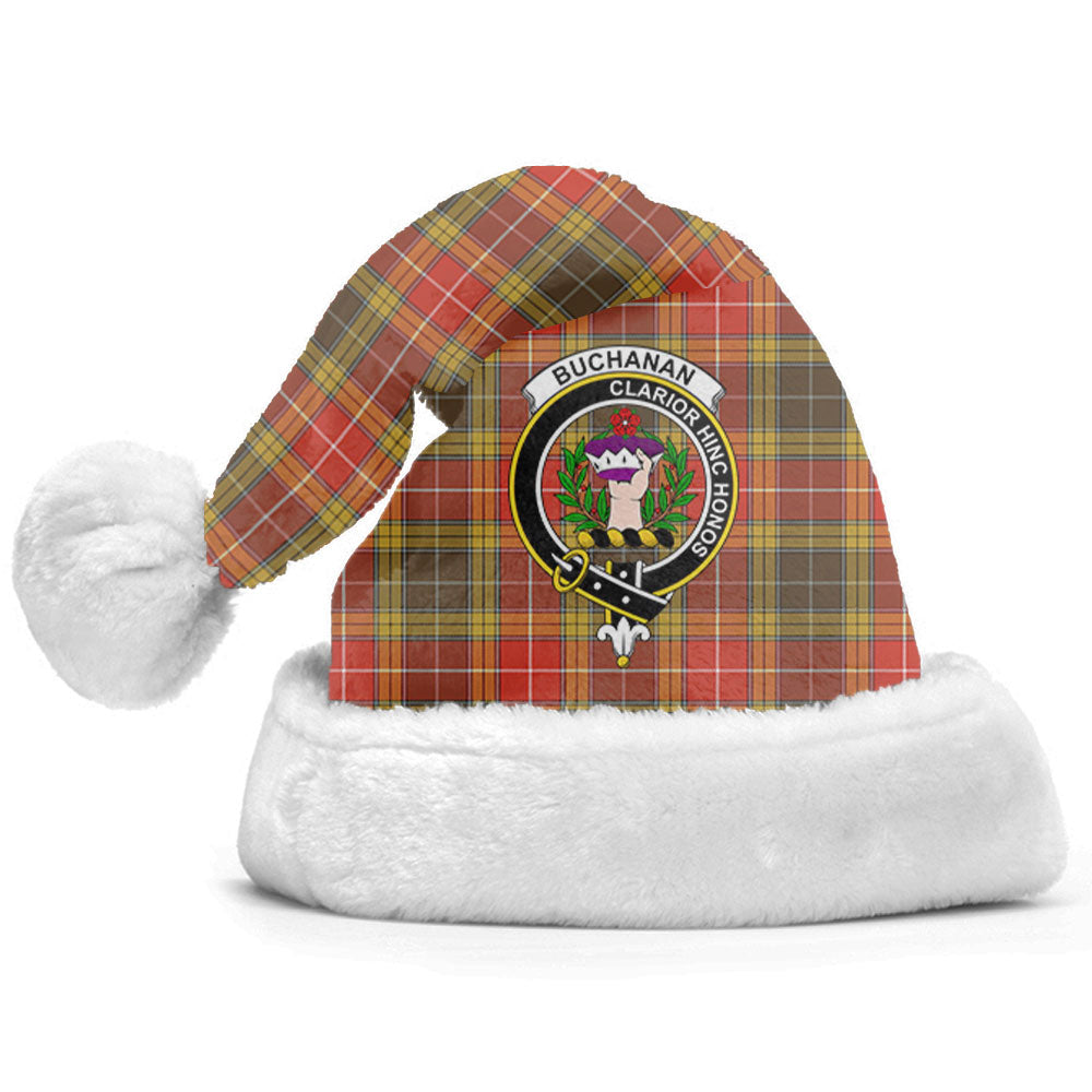 Buchanan Old Set Weathered Tartan Crest Christmas Hat