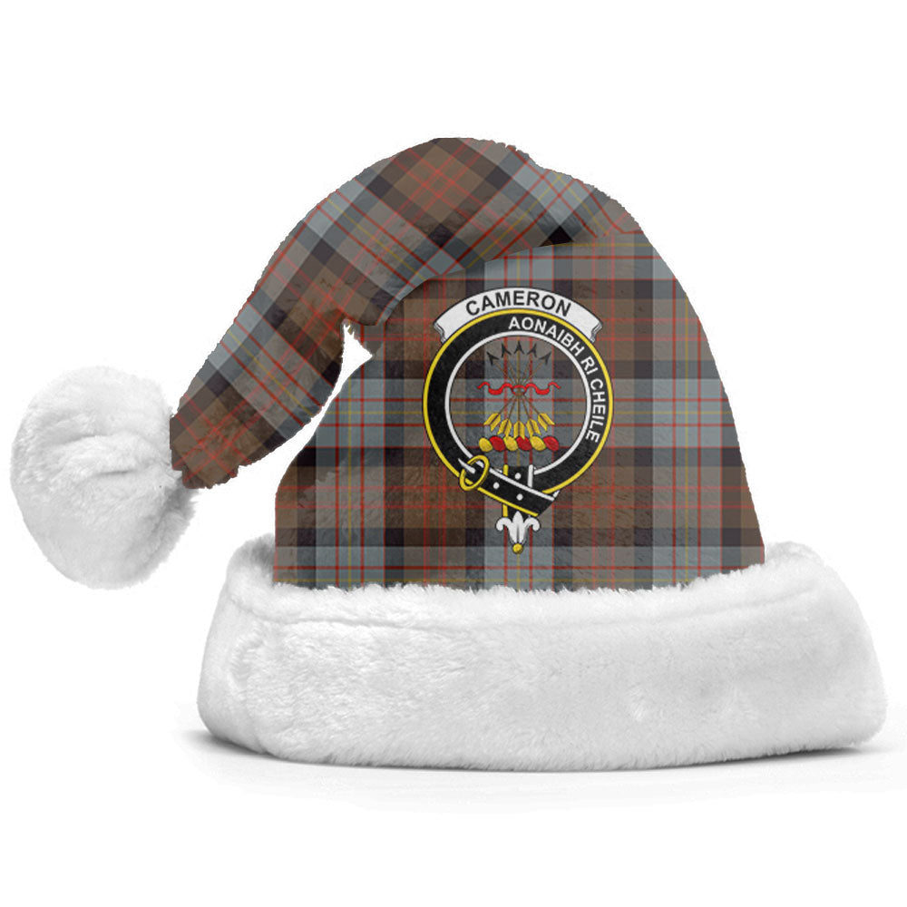 Cameron of Erracht Weathered Tartan Crest Christmas Hat