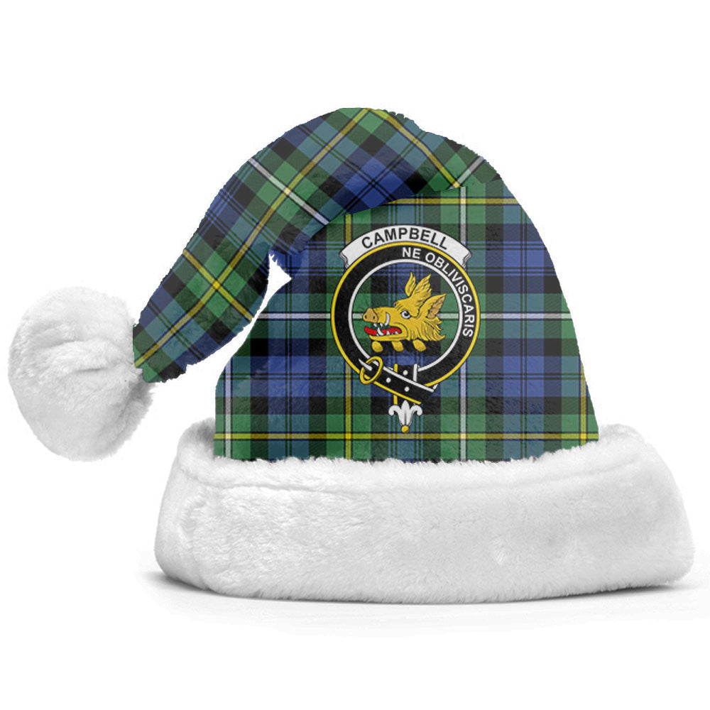 Campbell Argyll Ancient Tartan Crest Christmas Hat