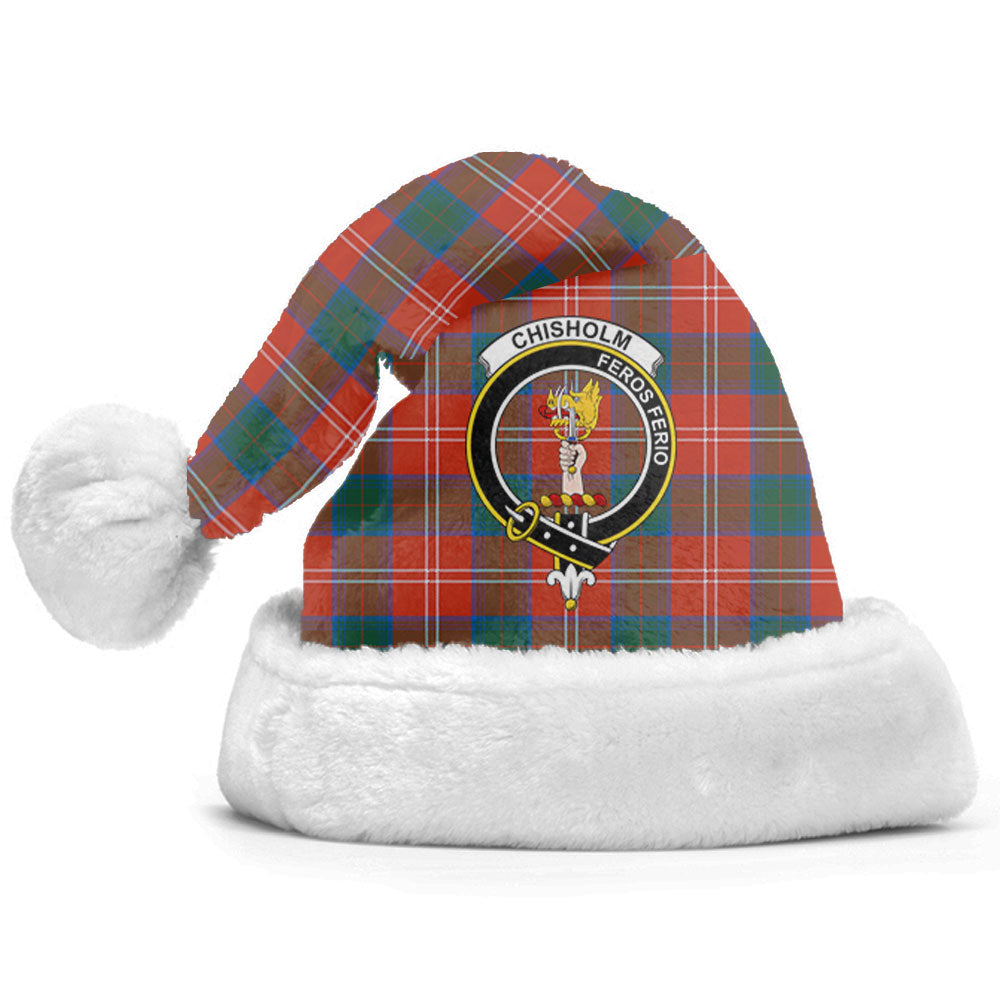 Chisholm Ancient Tartan Crest Christmas Hat