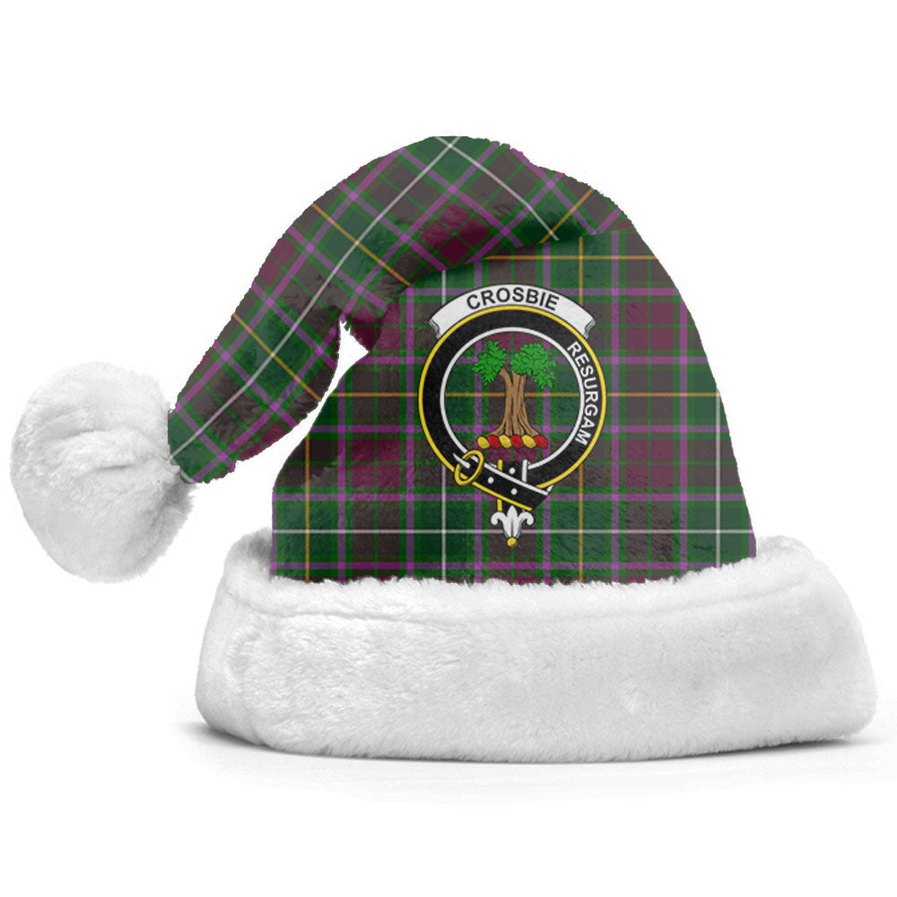 Crosbie (or Crosby) Tartan Crest Christmas Hat