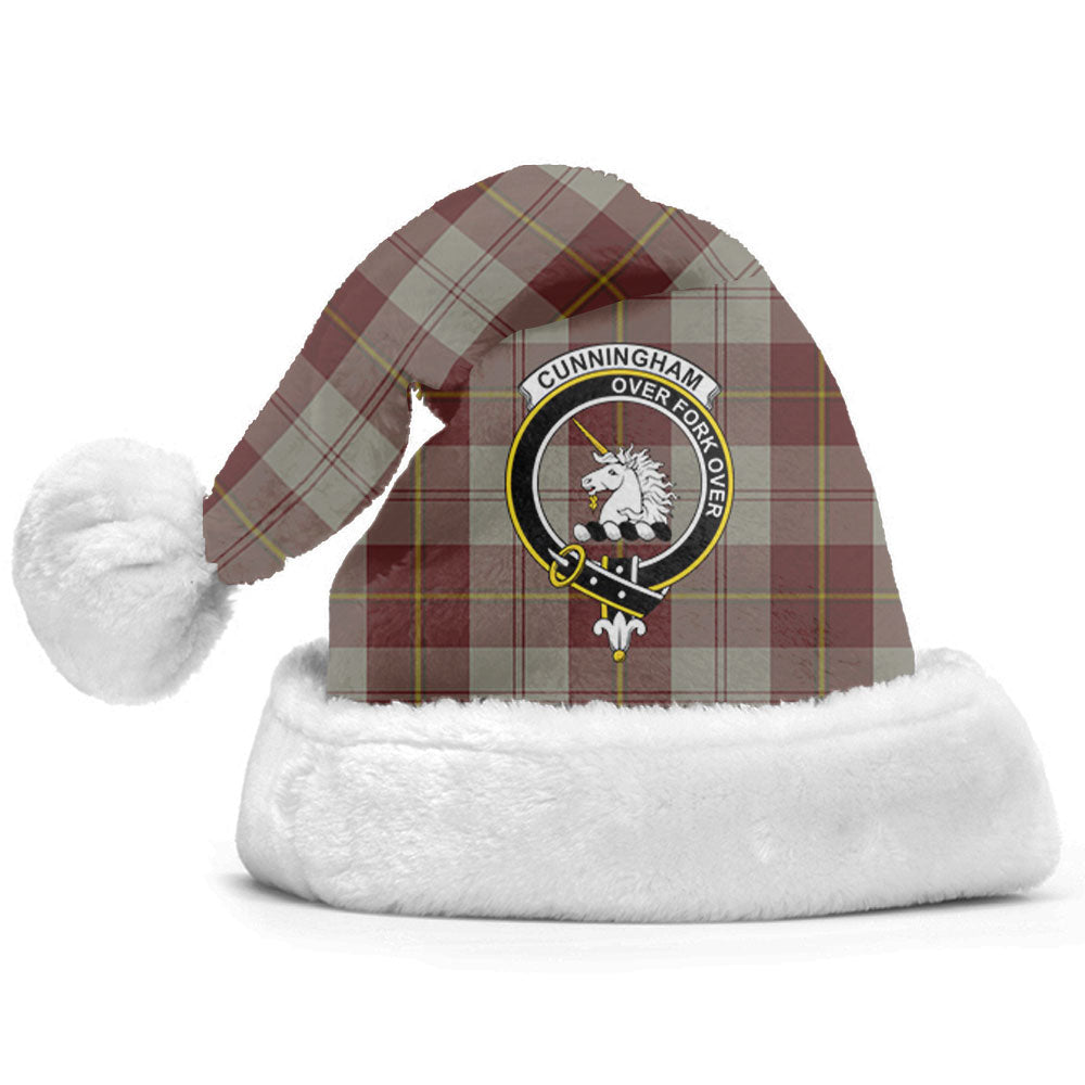 Cunningham Burgundy Dancers Tartan Crest Christmas Hat