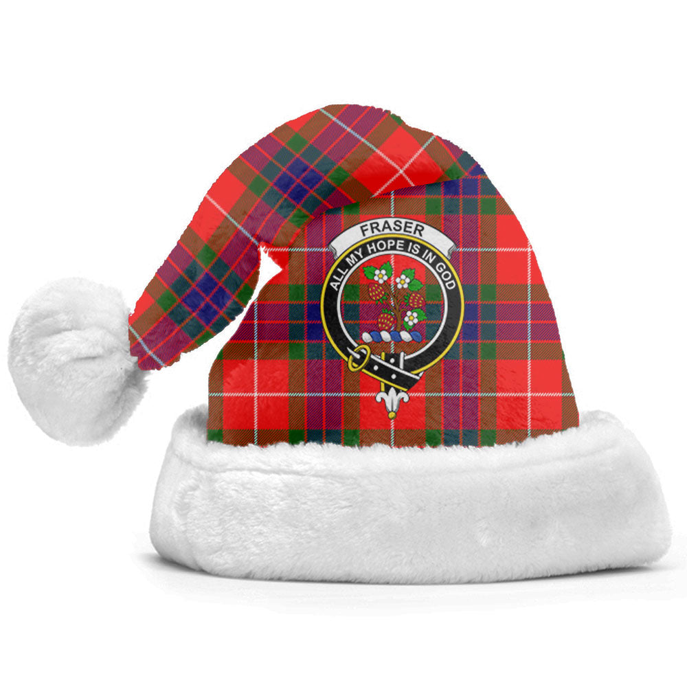 Fraser Tartan Crest Christmas Hat