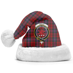 Kelly of Sleat Red Tartan Crest Christmas Hat