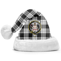 MacFarlane Black _ White Tartan Crest Christmas Hat