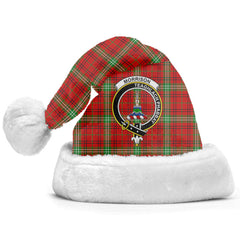 Morrison Red Modern Tartan Crest Christmas Hat