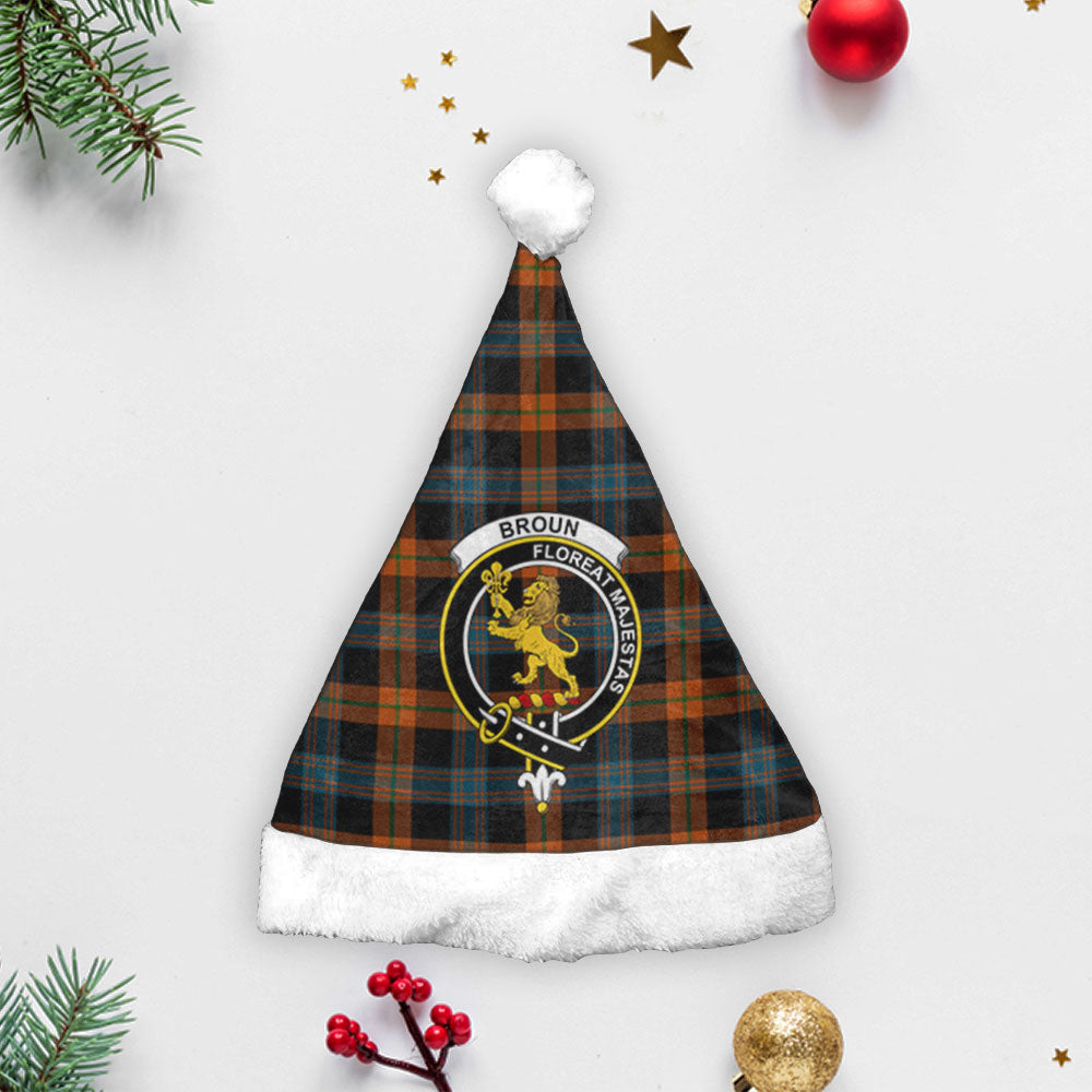 Broun Ancient Tartan Crest Christmas Hat