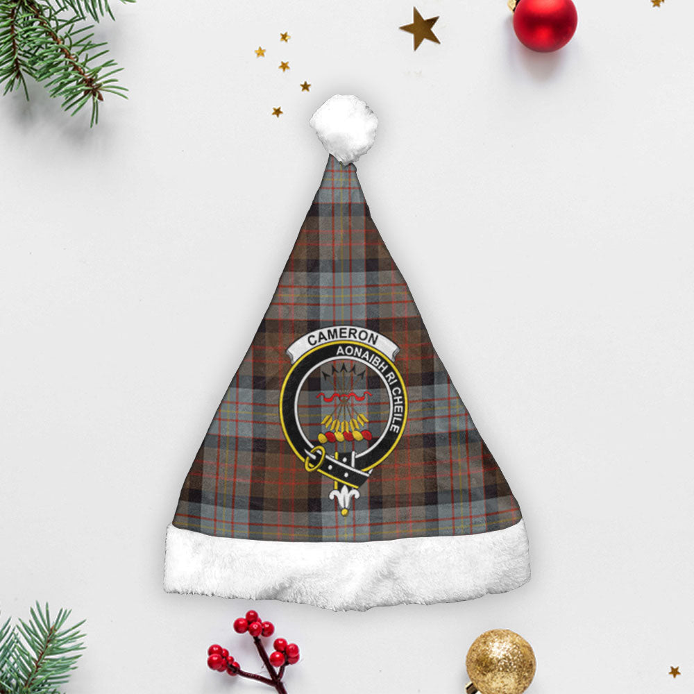 Cameron of Erracht Weathered Tartan Crest Christmas Hat