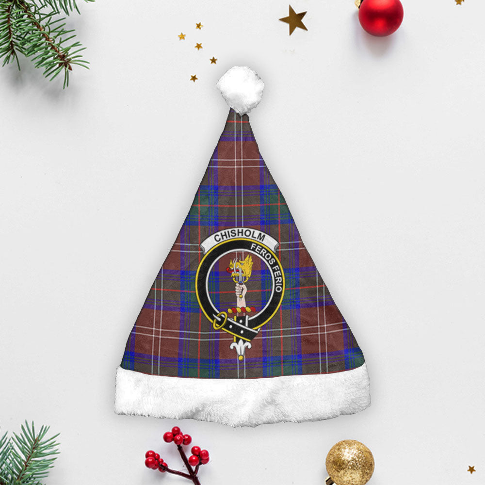 Chisholm Hunting Modern Tartan Crest Christmas Hat