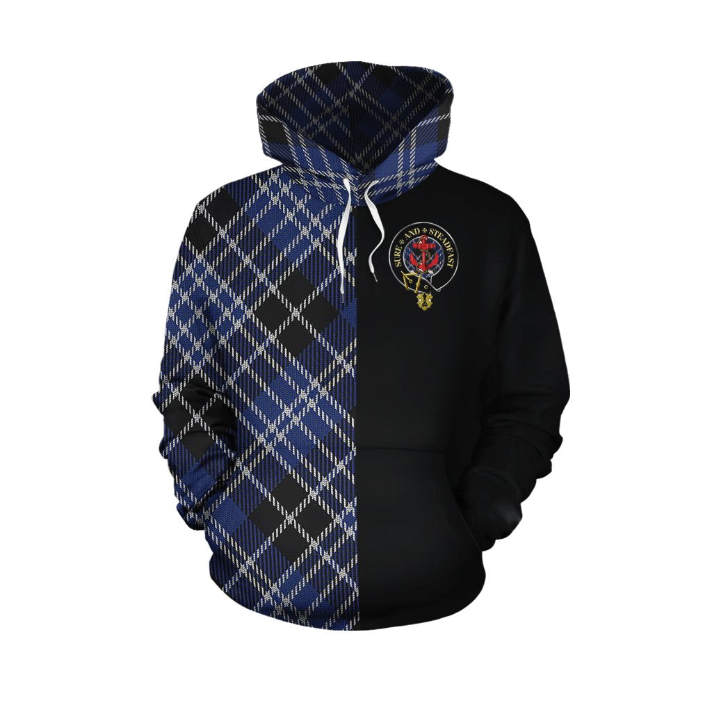 Clark Tartan Hoodie Half of Me - Cross Style