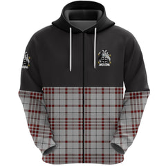 Clayton Clan Half Of Tartan Zipper Hoodie