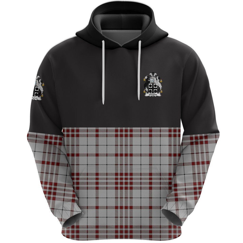 Clayton Clan Half Of Tartan Hoodie