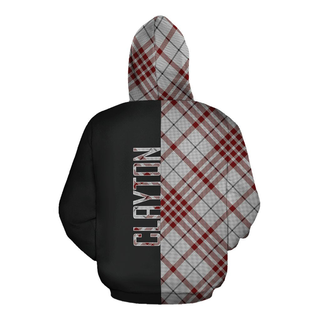 Clayton Tartan Hoodie Half of Me - Cross Style