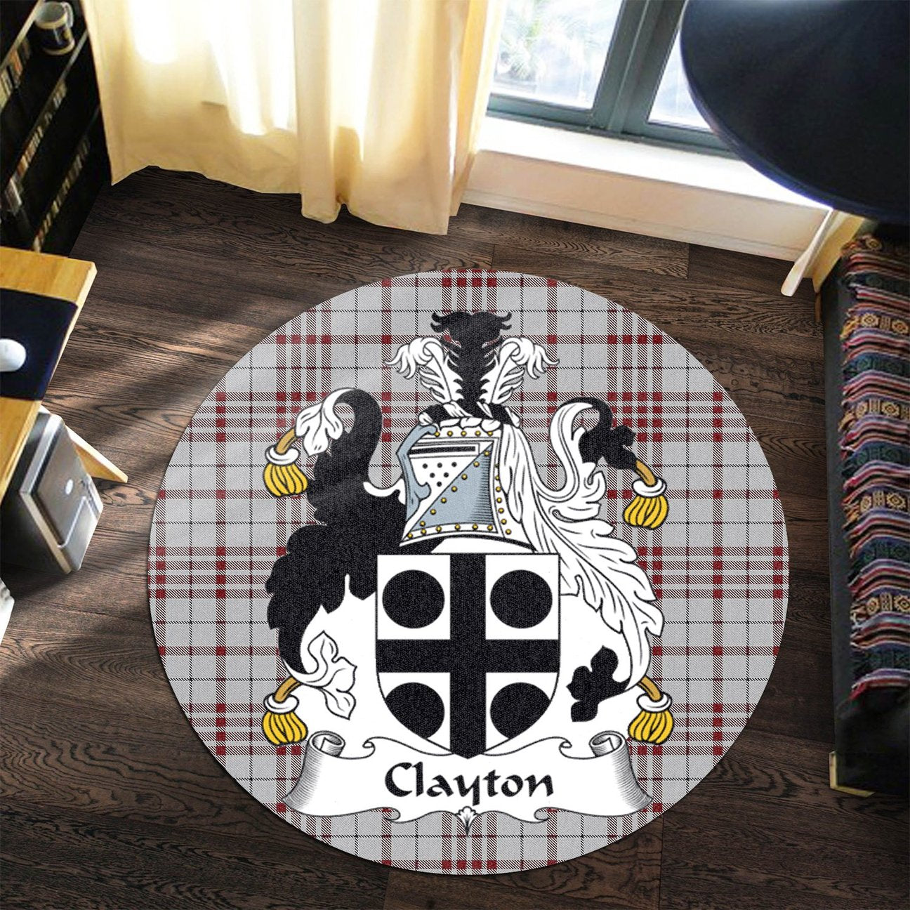 Clayton Tartan Crest Round Rug