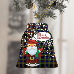 Clelland Modern Tartan Christmas Ceramic Ornament - Santa Style
