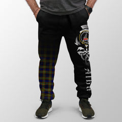 Clelland Modern Tartan Crest Jogger Sweatpants - Alba Celtic Style