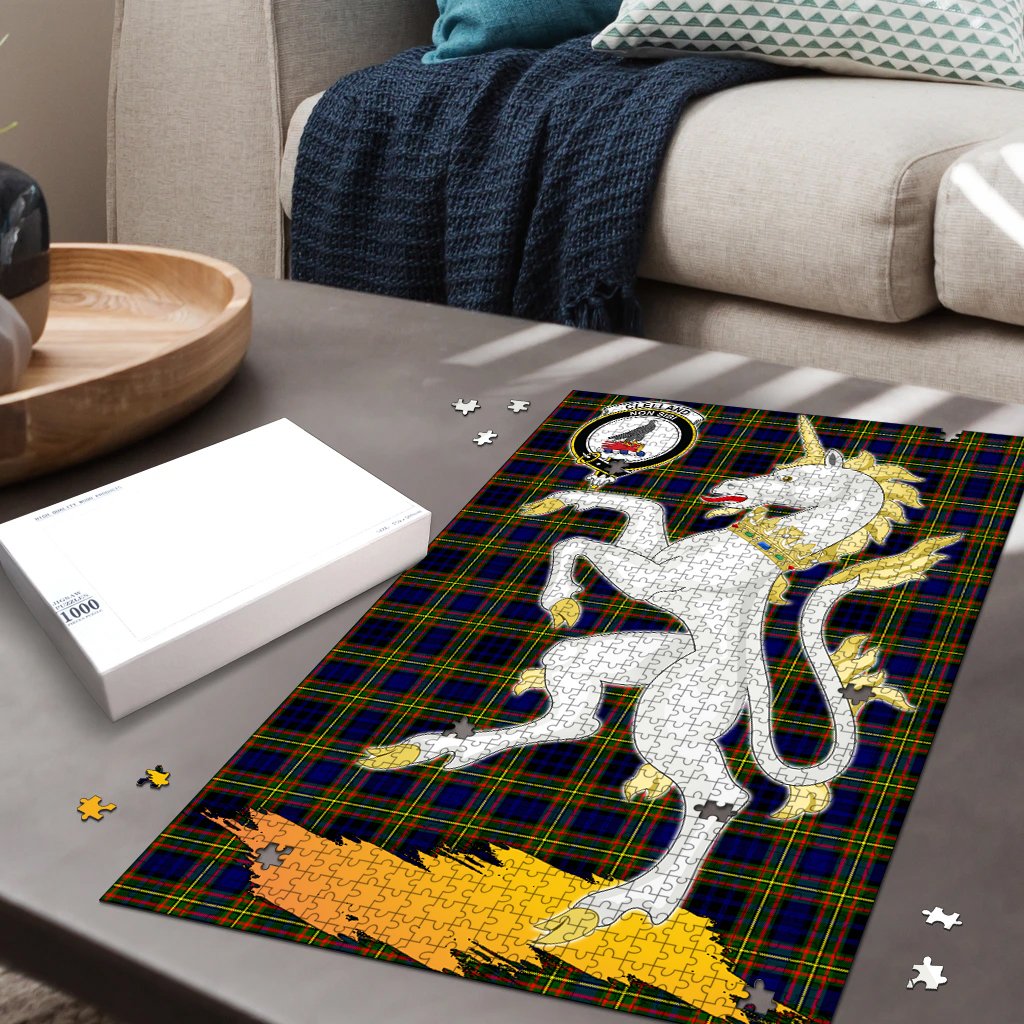 Clelland Modern Tartan Crest Unicorn Scotland Jigsaw Puzzles